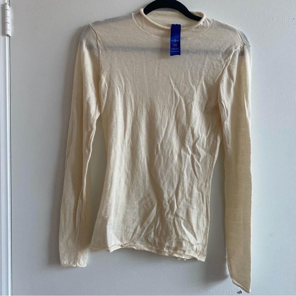 New Kit and Ace Murino Wool Mock Neck Long Sleeve Top